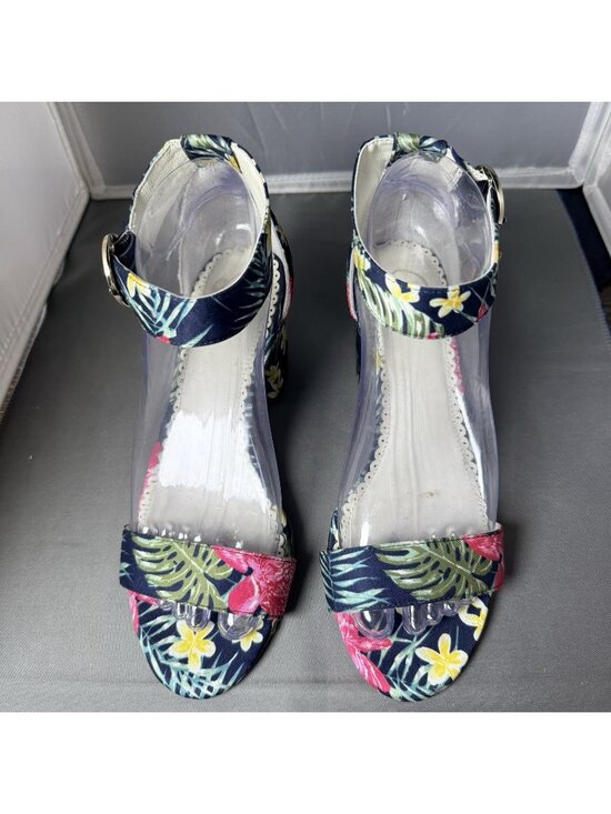 1901 Shoes - 1901 Nordstrom Ellery Tropical Floral Block Heel Ankle Strap Sandals Size 7